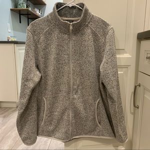 Eddie Bauer Gray Fleece Zip Up Jacket